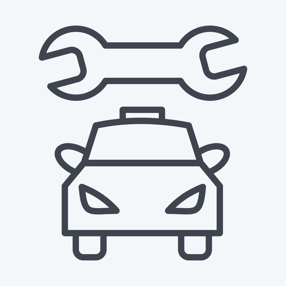 Icon Car Mechanic. suitable for Automotive symbol. line style. simple design editable. design template vector. simple illustration vector