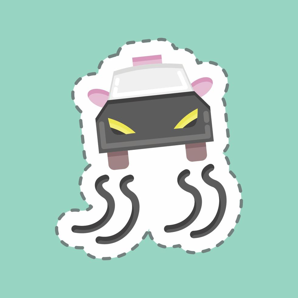 Sticker line cut Stability Control. suitable for Automotive symbol. simple design editable. design template vector. simple illustration vector