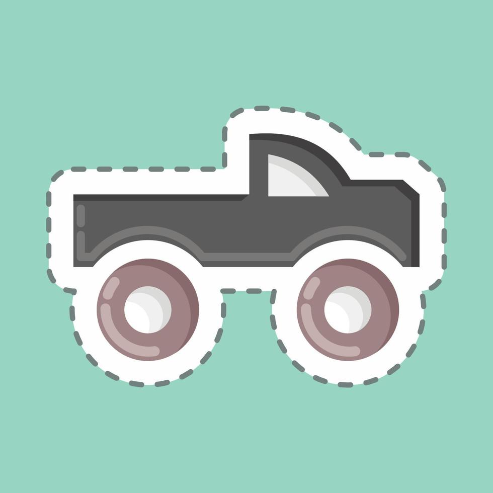 Sticker line cut Monster Car. suitable for Automotive symbol. simple design editable. design template vector. simple illustration vector