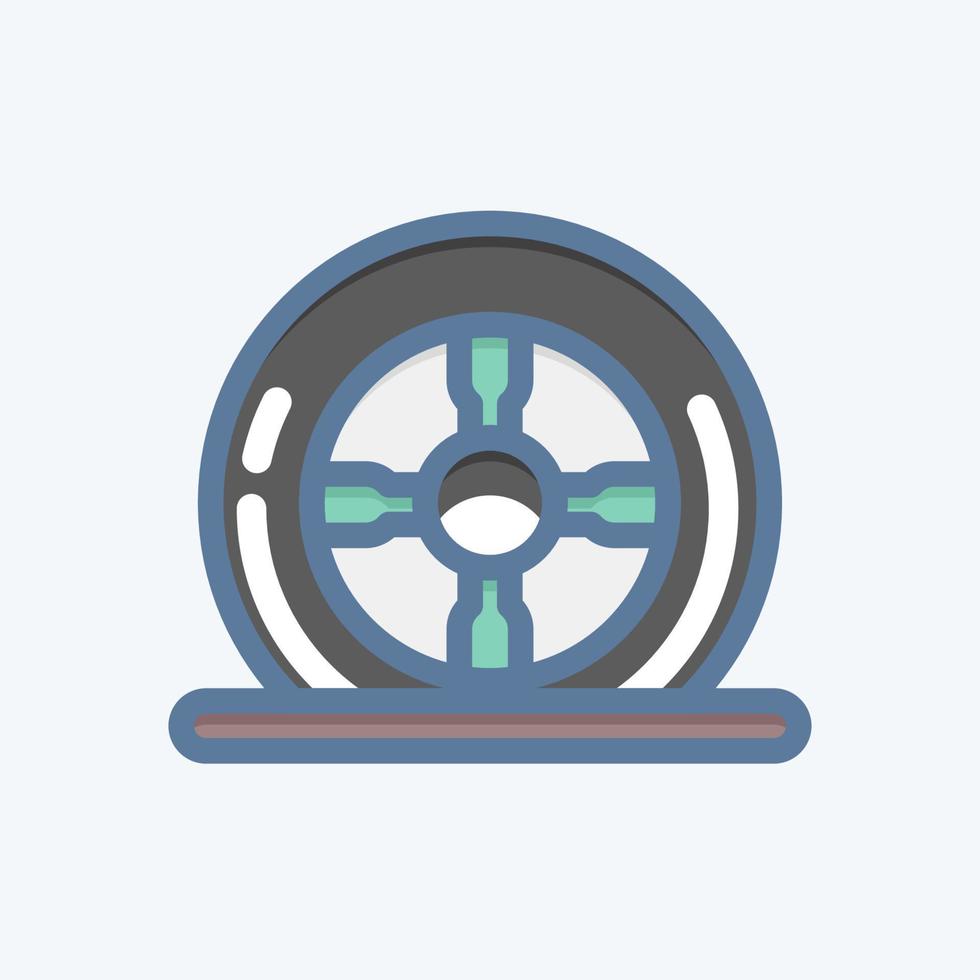 Icon Tire Flat. suitable for Automotive symbol. doodle style. simple design editable. design template vector. simple illustration vector
