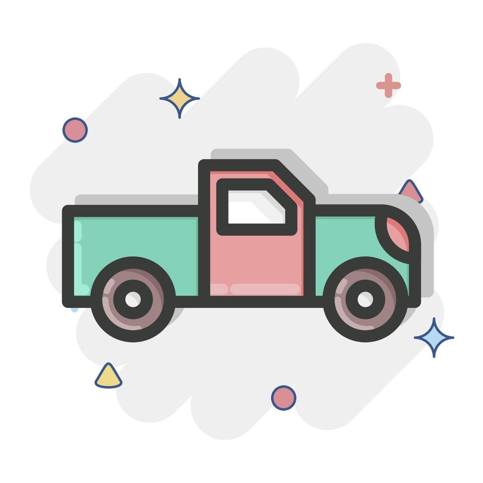 Icon Pick Up. suitable for Automotive symbol. comic Style. simple design editable. design template vector. simple illustration vector