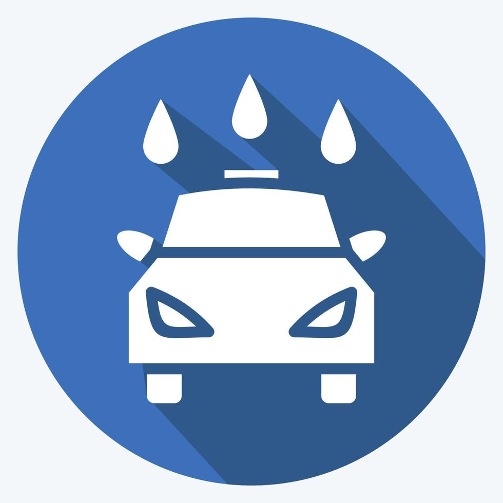 Icon Car Wash. suitable for Automotive symbol. long shadow style. simple design editable. design template vector. simple illustration vector