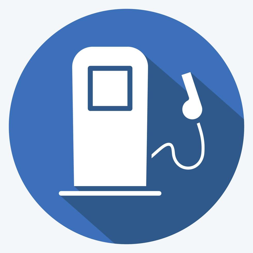 Icon Gas Pump. suitable for Automotive symbol. long shadow style. simple design editable. design template vector. simple illustration vector