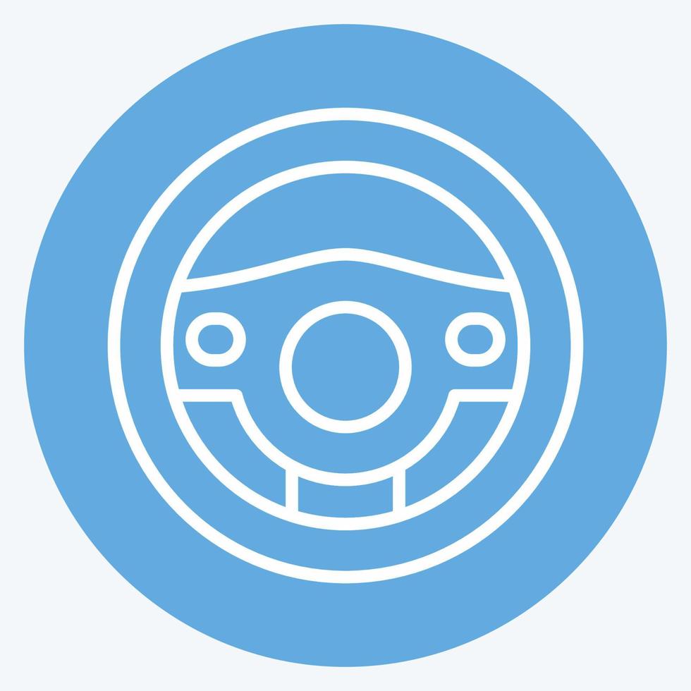 Icon teering Wheel. suitable for Automotive symbol. blue eyes style. simple design editable. design template vector. simple illustration vector