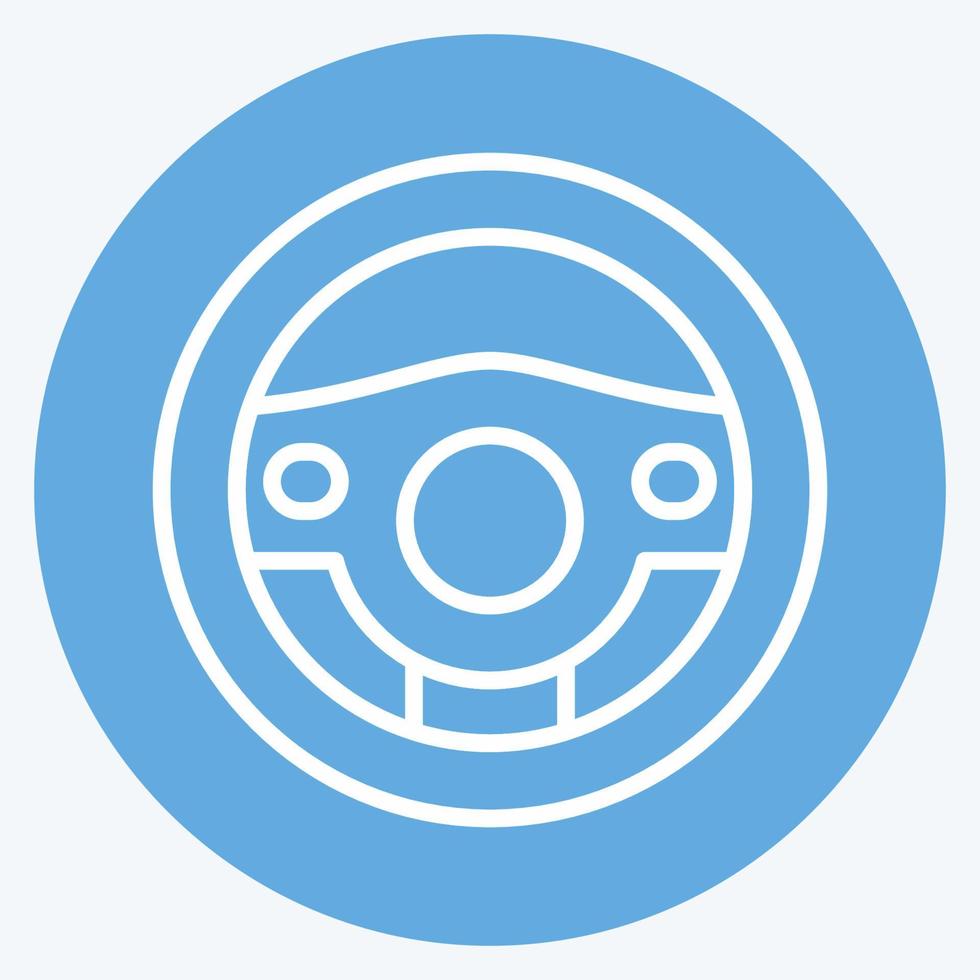 Icon teering Wheel. suitable for Automotive symbol. blue eyes style. simple design editable. design template vector. simple illustration vector