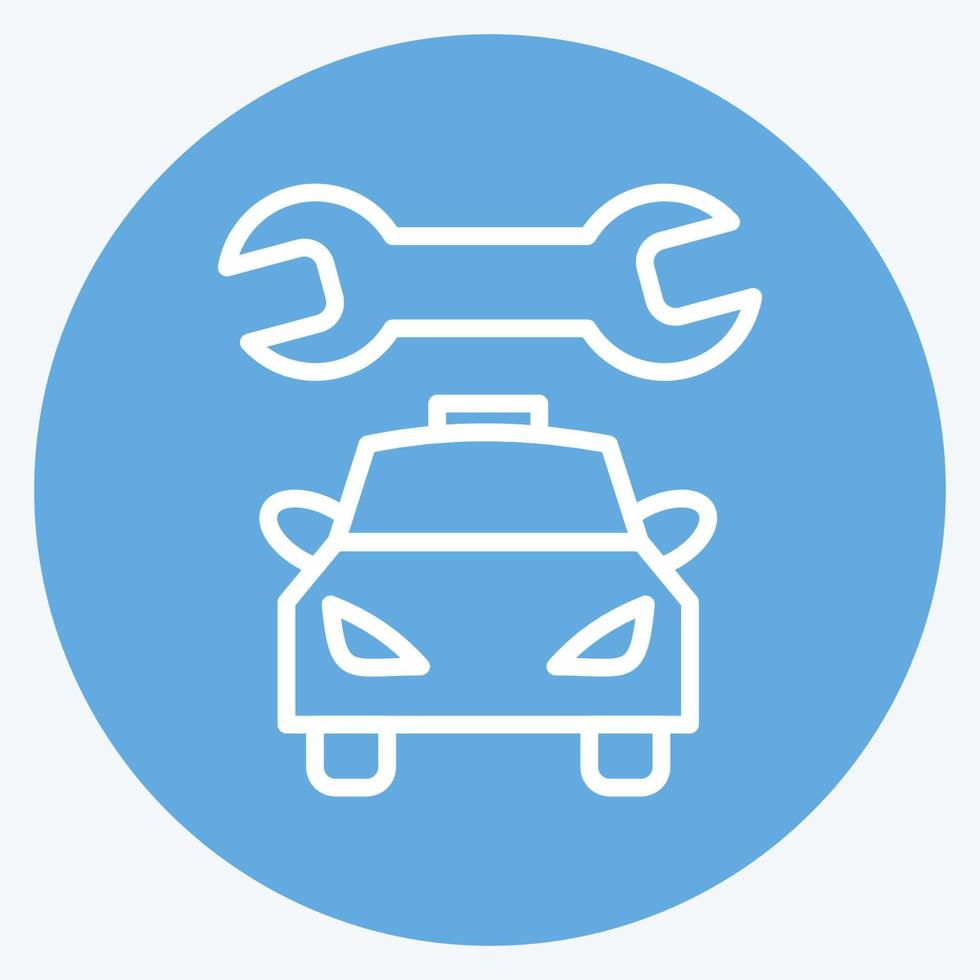 Icon Car Mechanic. suitable for Automotive symbol. blue eyes style. simple design editable. design template vector. simple illustration vector