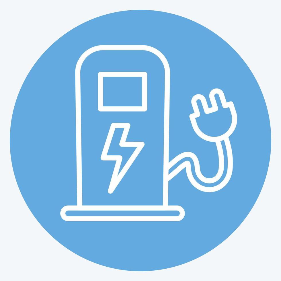 Icon Charging Station. suitable for Automotive symbol. blue eyes style. simple design editable. design template vector. simple illustration vector