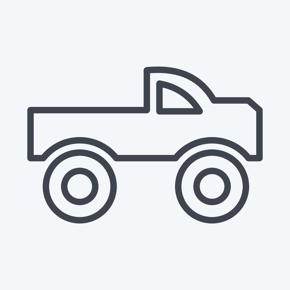 icono de coche monstruo. adecuado para el símbolo automotriz. estilo de línea diseño simple editable. vector de plantilla de diseño. ilustración sencilla