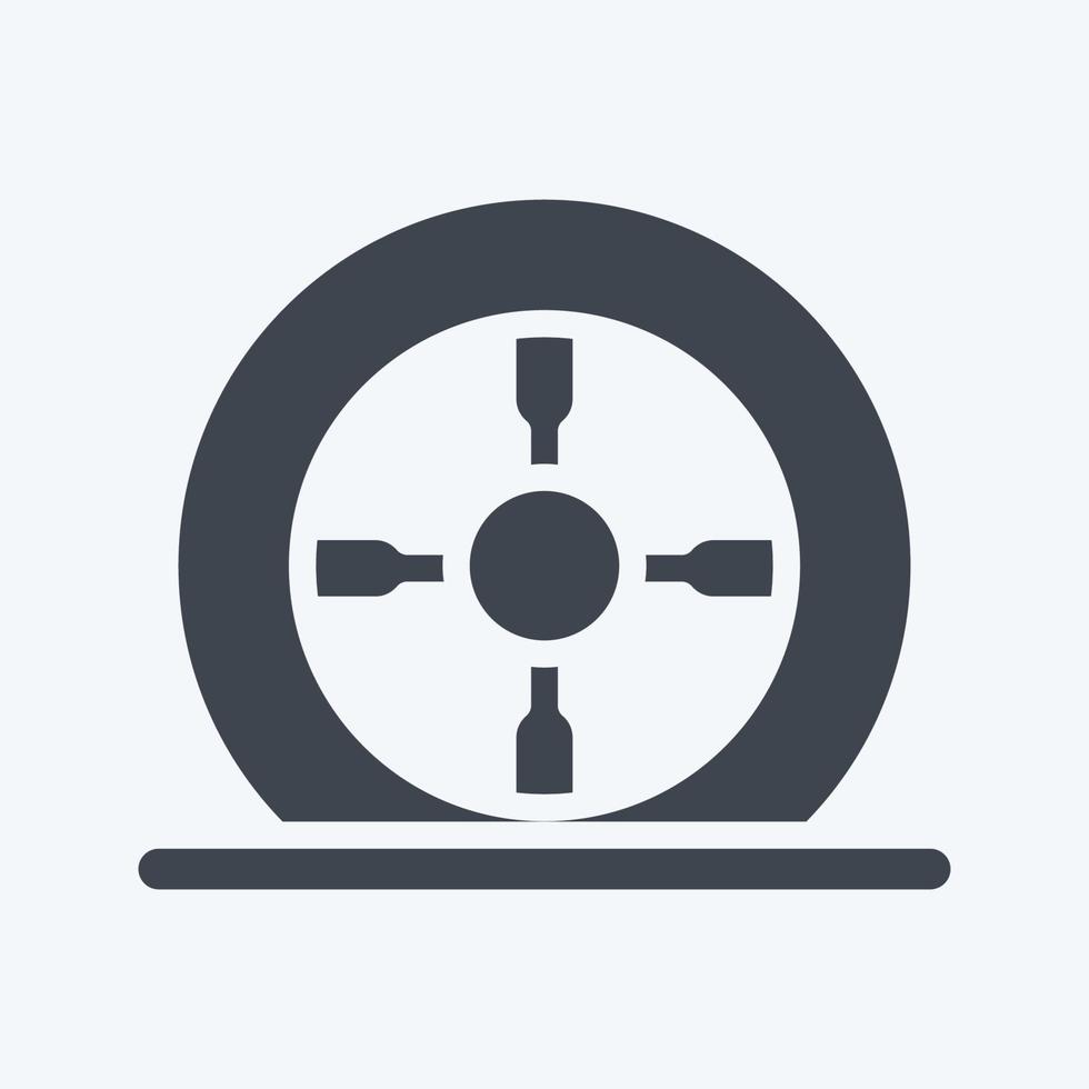Icon Tire Flat. suitable for Automotive symbol. glyph style. simple design editable. design template vector. simple illustration vector