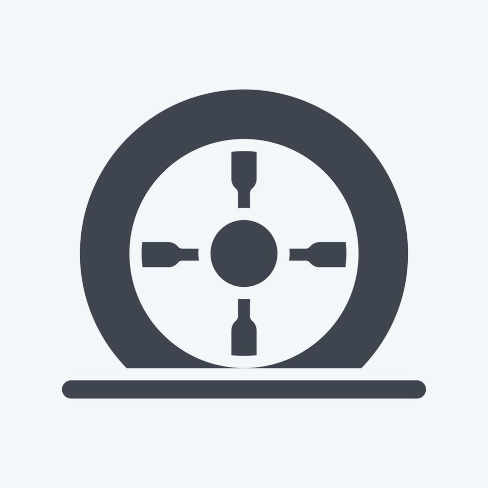 Icon Tire Flat. suitable for Automotive symbol. glyph style. simple design editable. design template vector. simple illustration vector