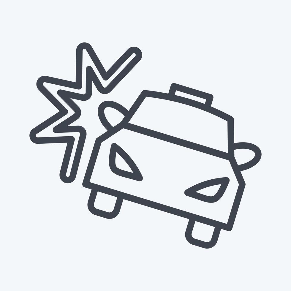 accidente de coche de icono. adecuado para el símbolo automotriz. estilo de línea diseño simple editable. vector de plantilla de diseño. ilustración sencilla