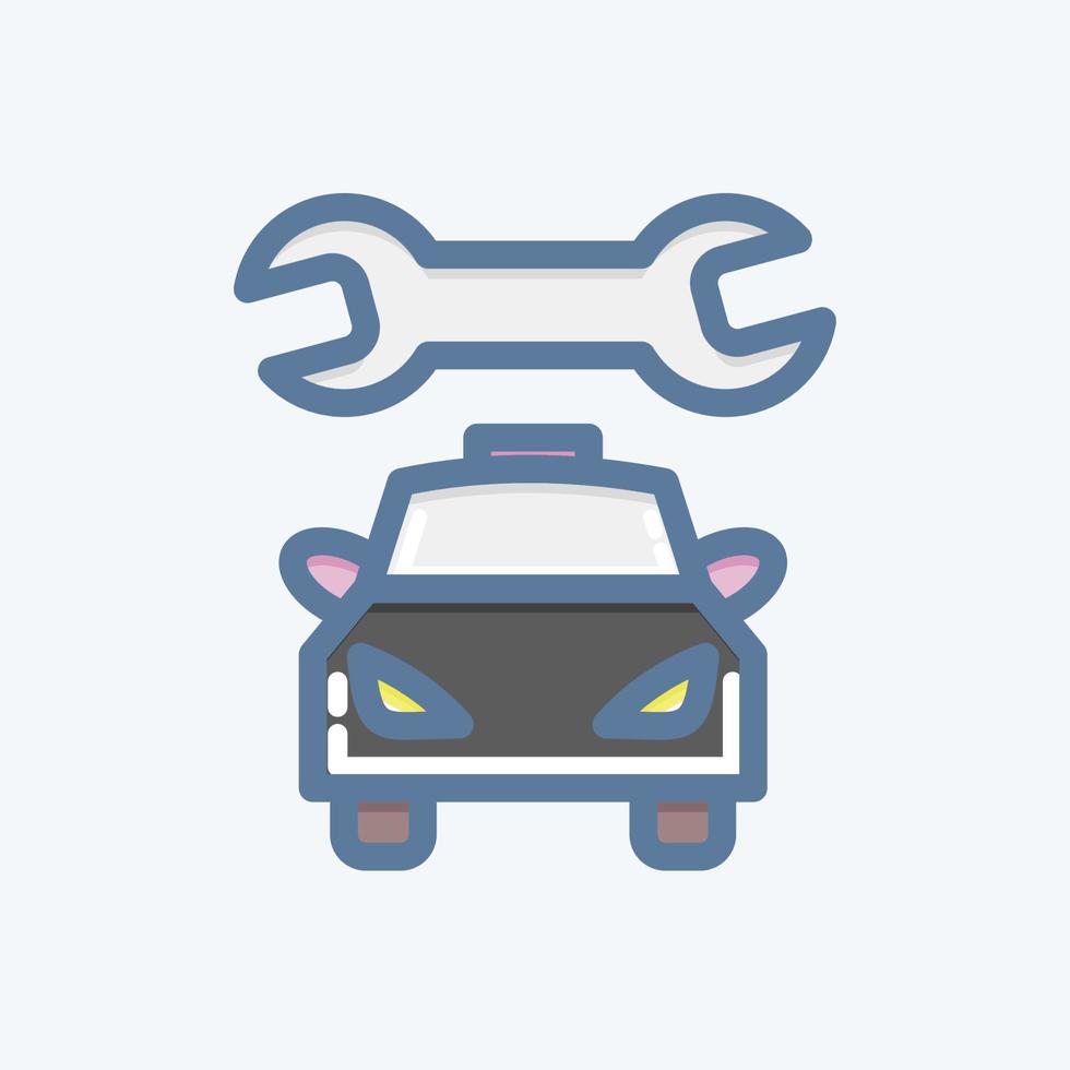 Icon Car Mechanic. suitable for Automotive symbol. doodle style. simple design editable. design template vector. simple illustration vector