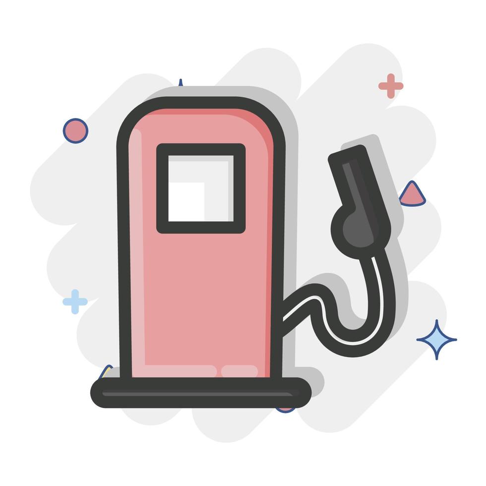 Icon Gas Pump. suitable for Automotive symbol. comic Style. simple design editable. design template vector. simple illustration vector