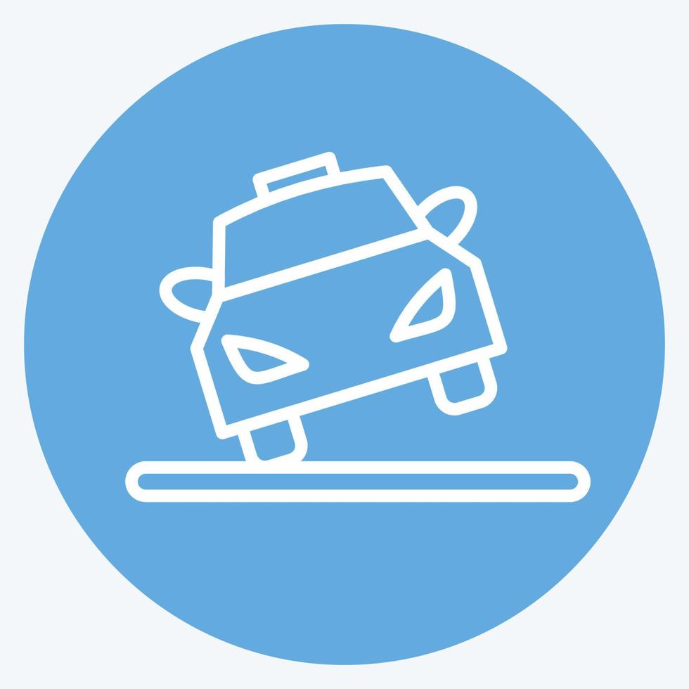 Icon Car Tilt. suitable for Automotive symbol. blue eyes style. simple design editable. design template vector. simple illustration vector