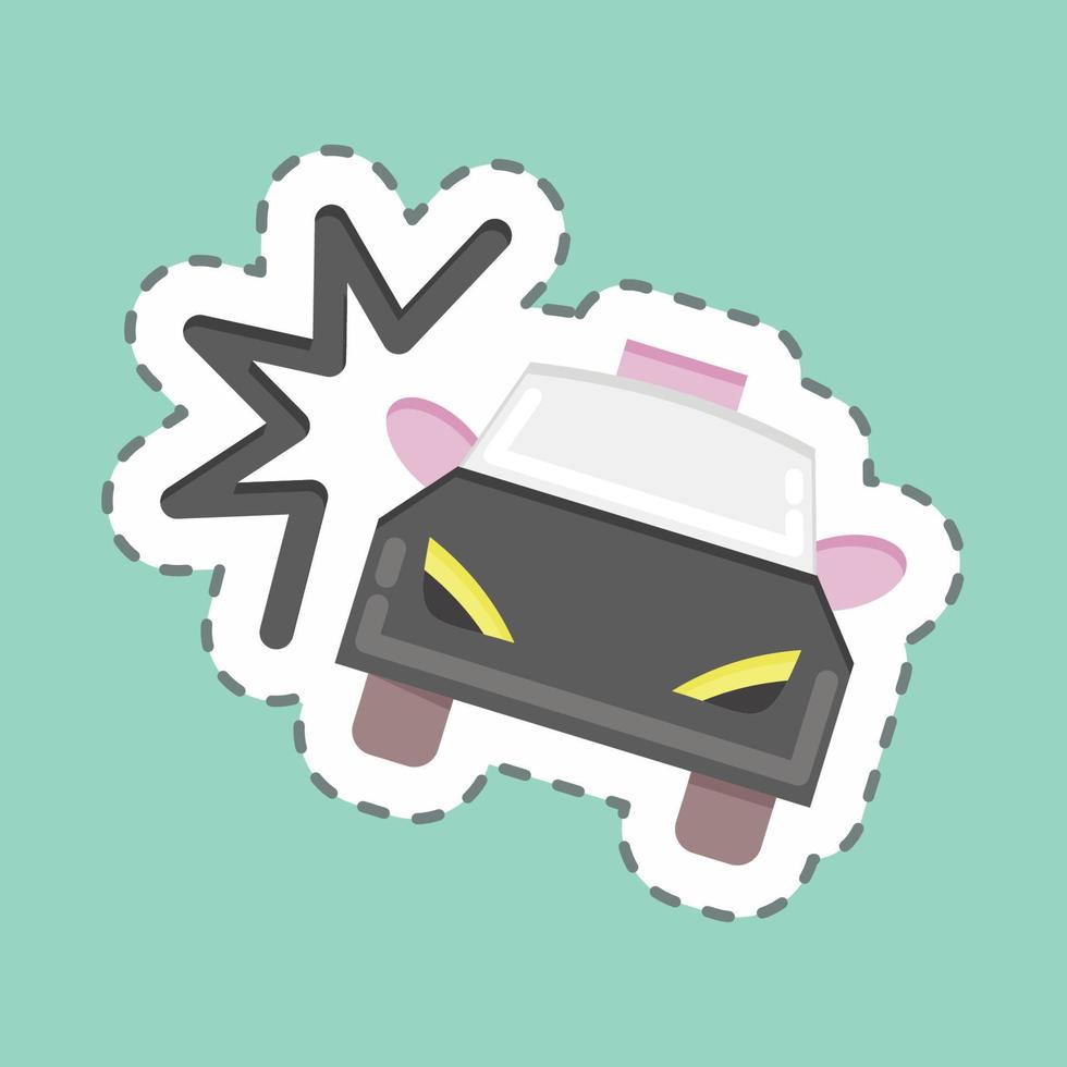 Sticker line cut Car Crash. suitable for Automotive symbol. simple design editable. design template vector. simple illustration vector