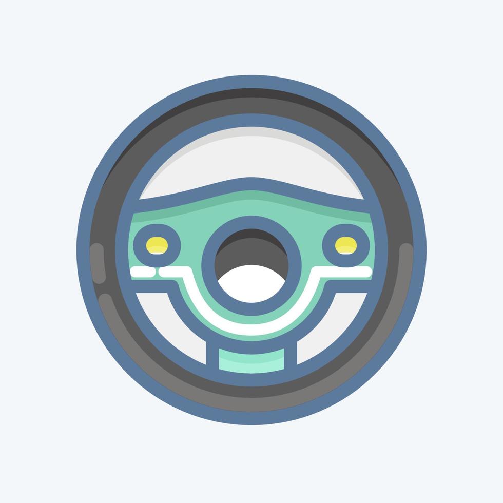 Icon teering Wheel. suitable for Automotive symbol. doodle style. simple design editable. design template vector. simple illustration vector