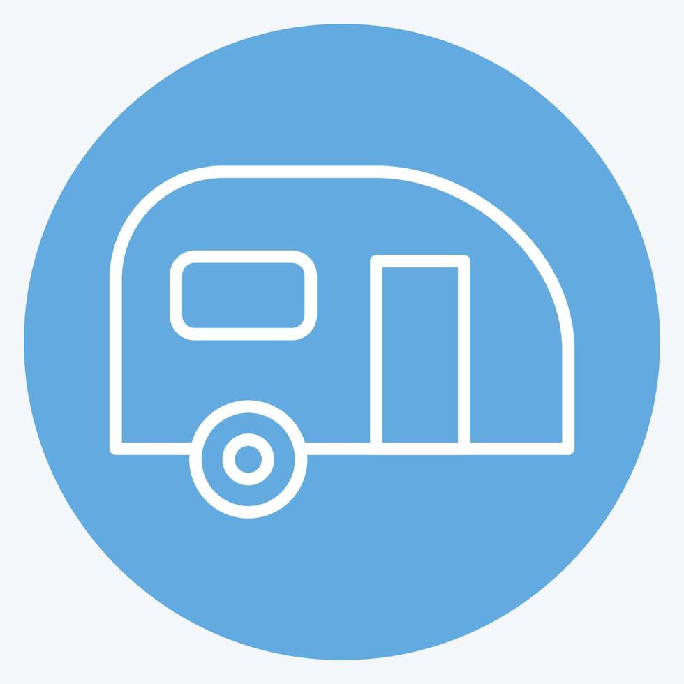 Icon caravan. suitable for Automotive symbol. blue eyes style. simple design editable. design template vector. simple illustration vector