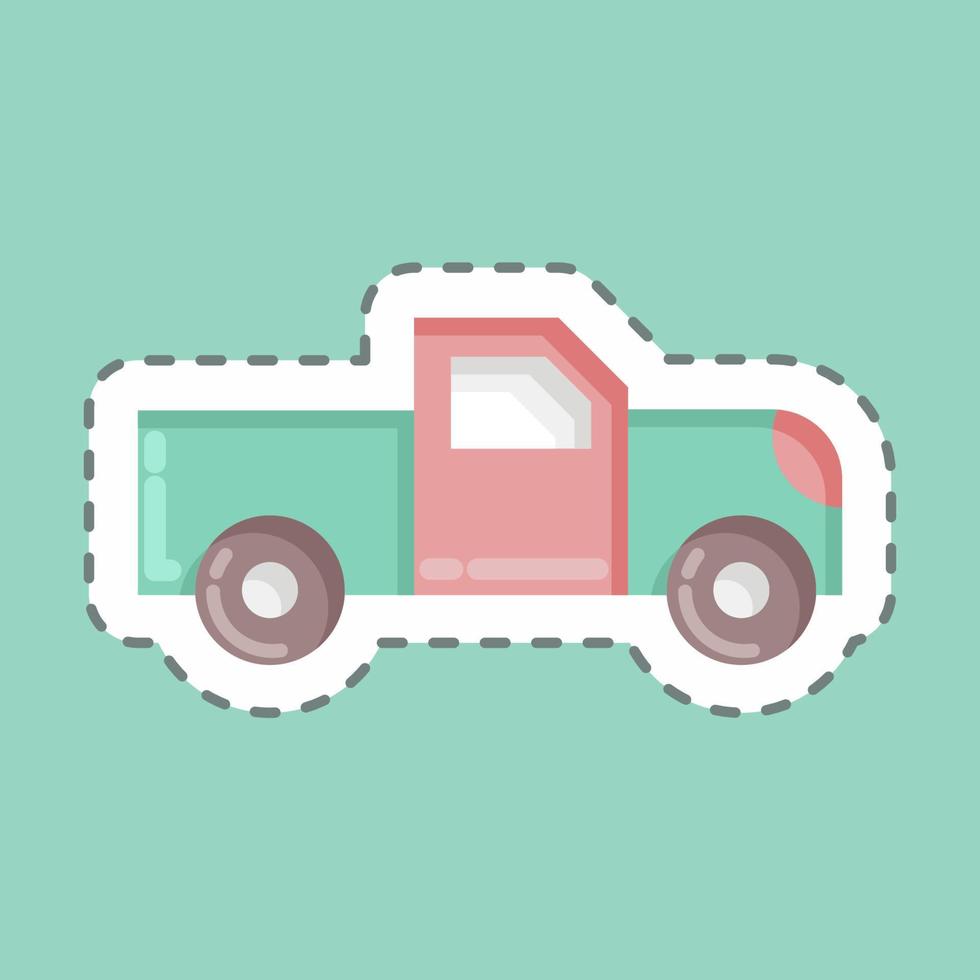 Sticker line cut Pick Up. suitable for Automotive symbol. simple design editable. design template vector. simple illustration vector