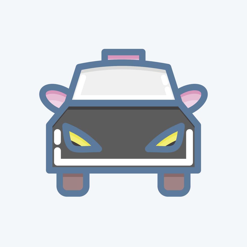 Icon Taxi. suitable for Automotive symbol. doodle style. simple design editable. design template vector. simple illustration vector