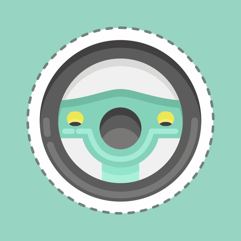 Sticker line cut teering Wheel. suitable for Automotive symbol. simple design editable. design template vector. simple illustration vector
