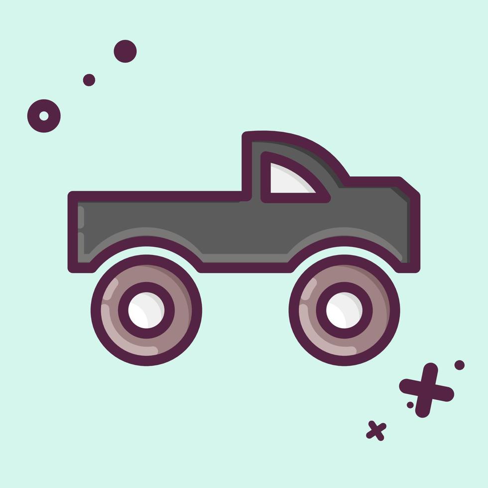 Icon Monster Car. suitable for Automotive symbol. MBE style. simple design editable. design template vector. simple illustration vector