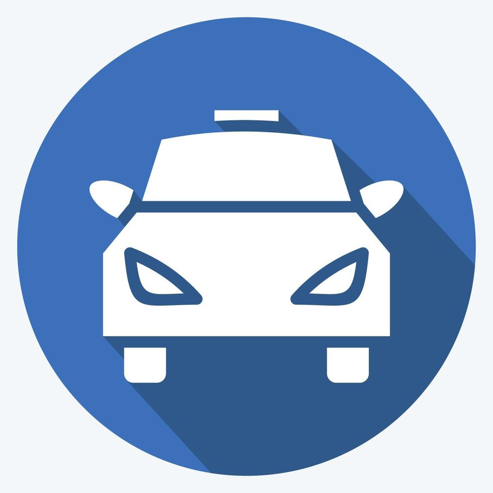 Icon Taxi. suitable for Automotive symbol. long shadow style. simple design editable. design template vector. simple illustration vector