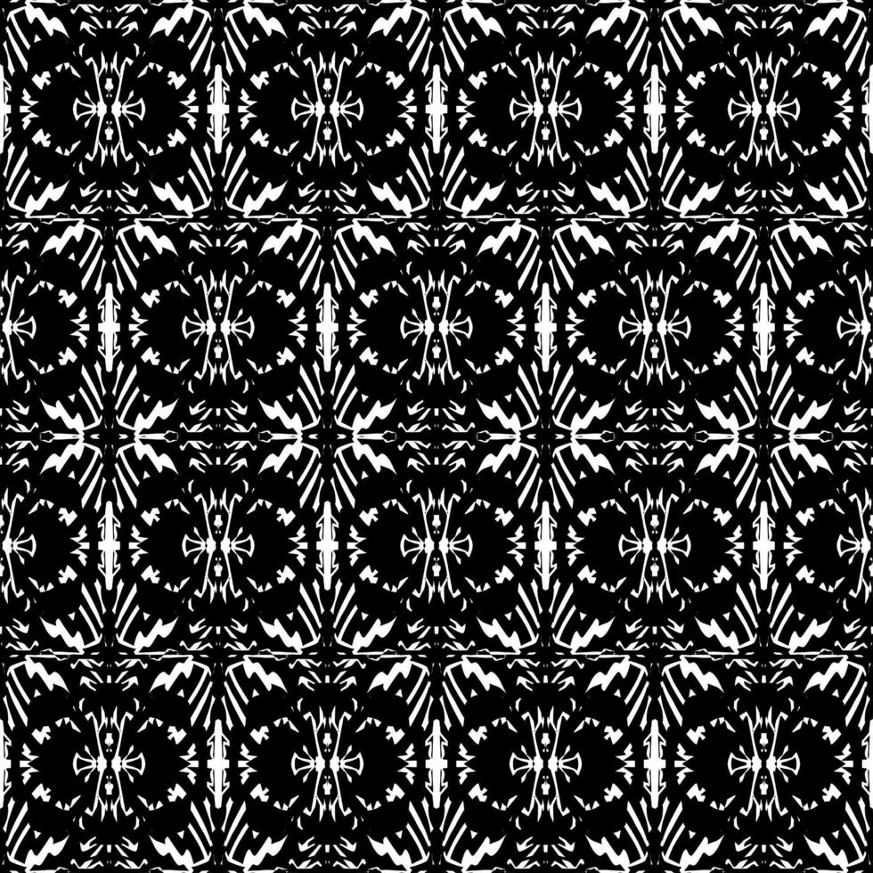 adorno de batik abstracto en blanco y negro patrón sin costuras étnico estético único para tela, textil, azulejo, alfombra o papel tapiz vector