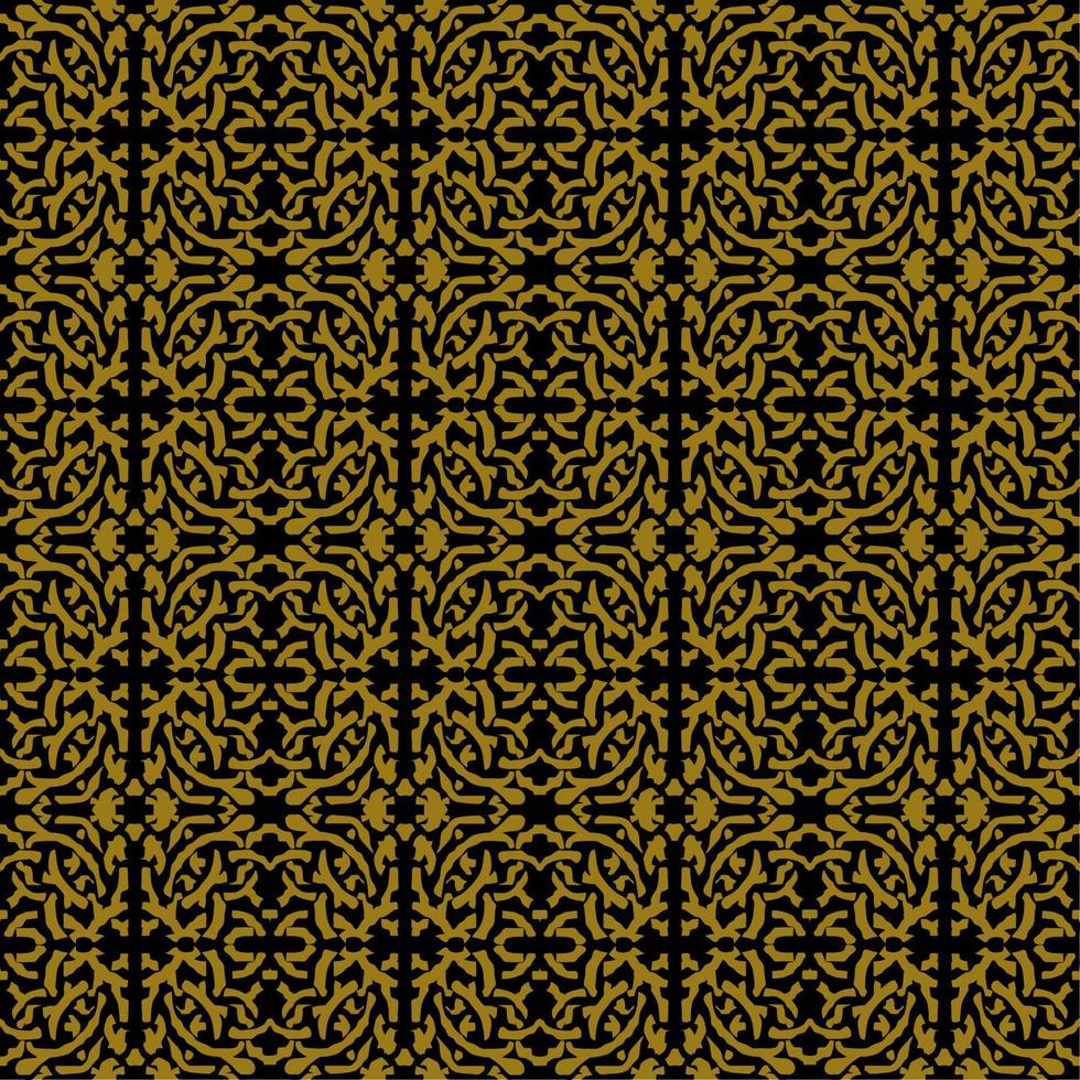 oro abstracto batik ornamento fondo patrón sin costuras estética única étnica para tela, textil, mosaico, alfombra o papel tapiz vector