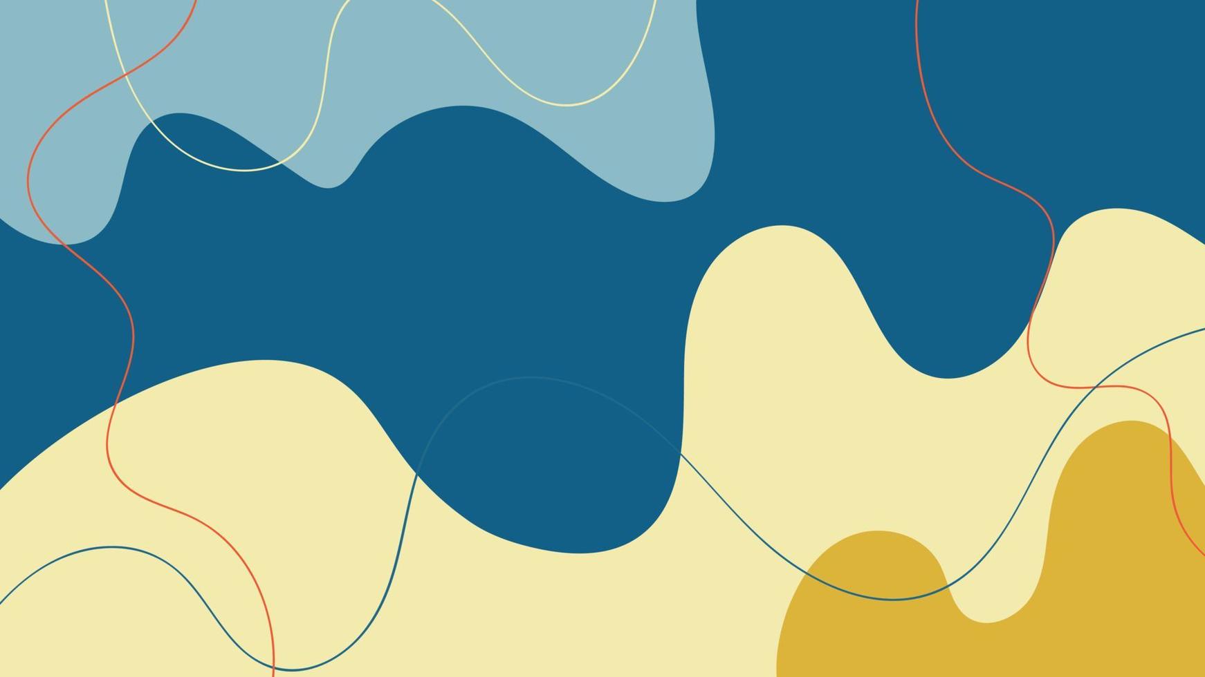 Abstract Blue Yellow Line Flowing Wave Background vector