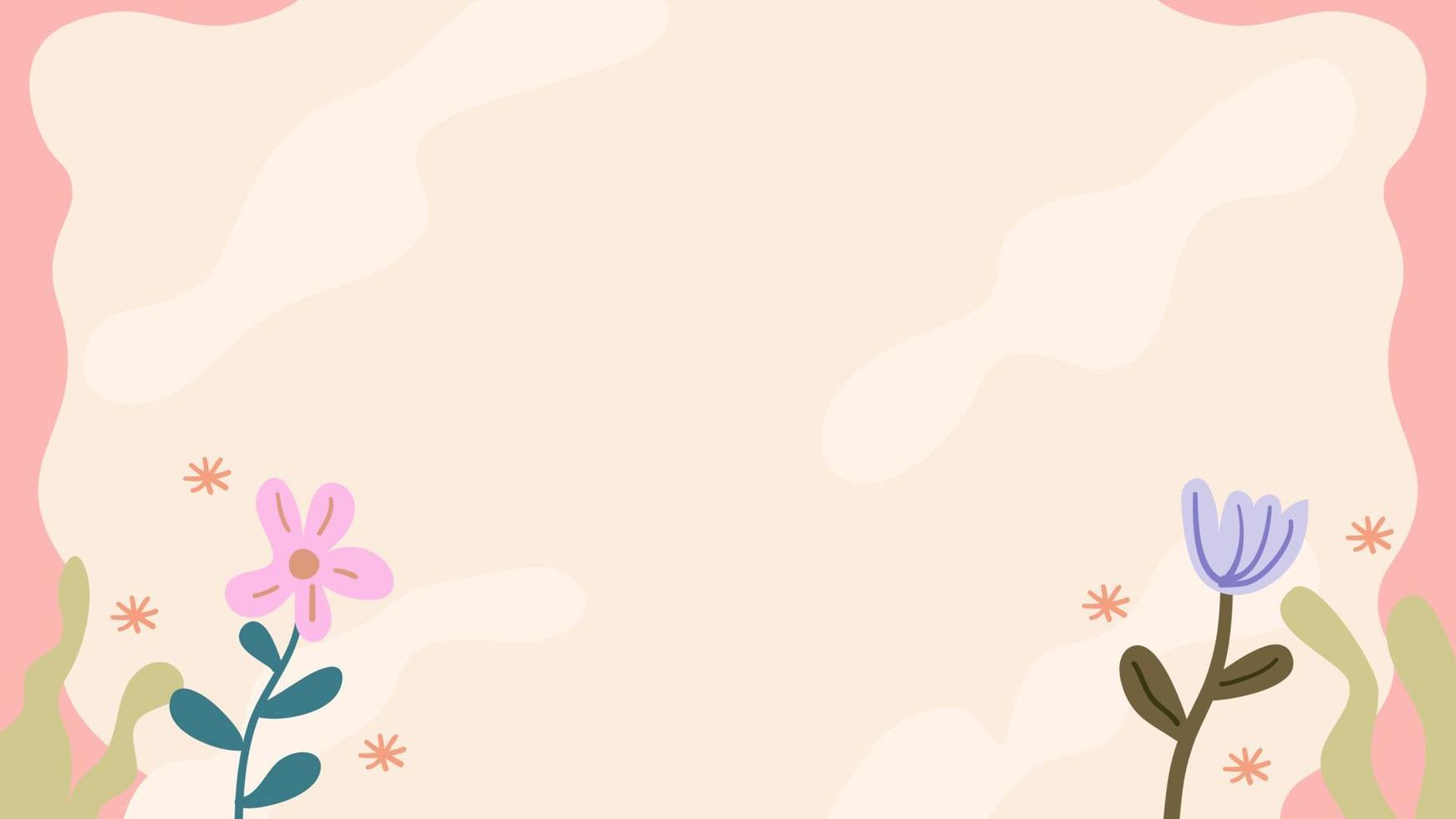 fondo de paisaje de plantas y flores de verano vector