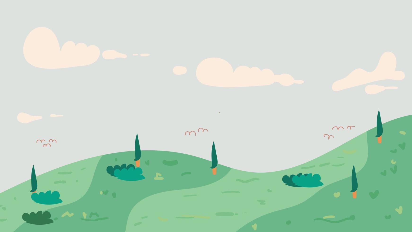 fondo de paisaje de plantas y flores de verano vector