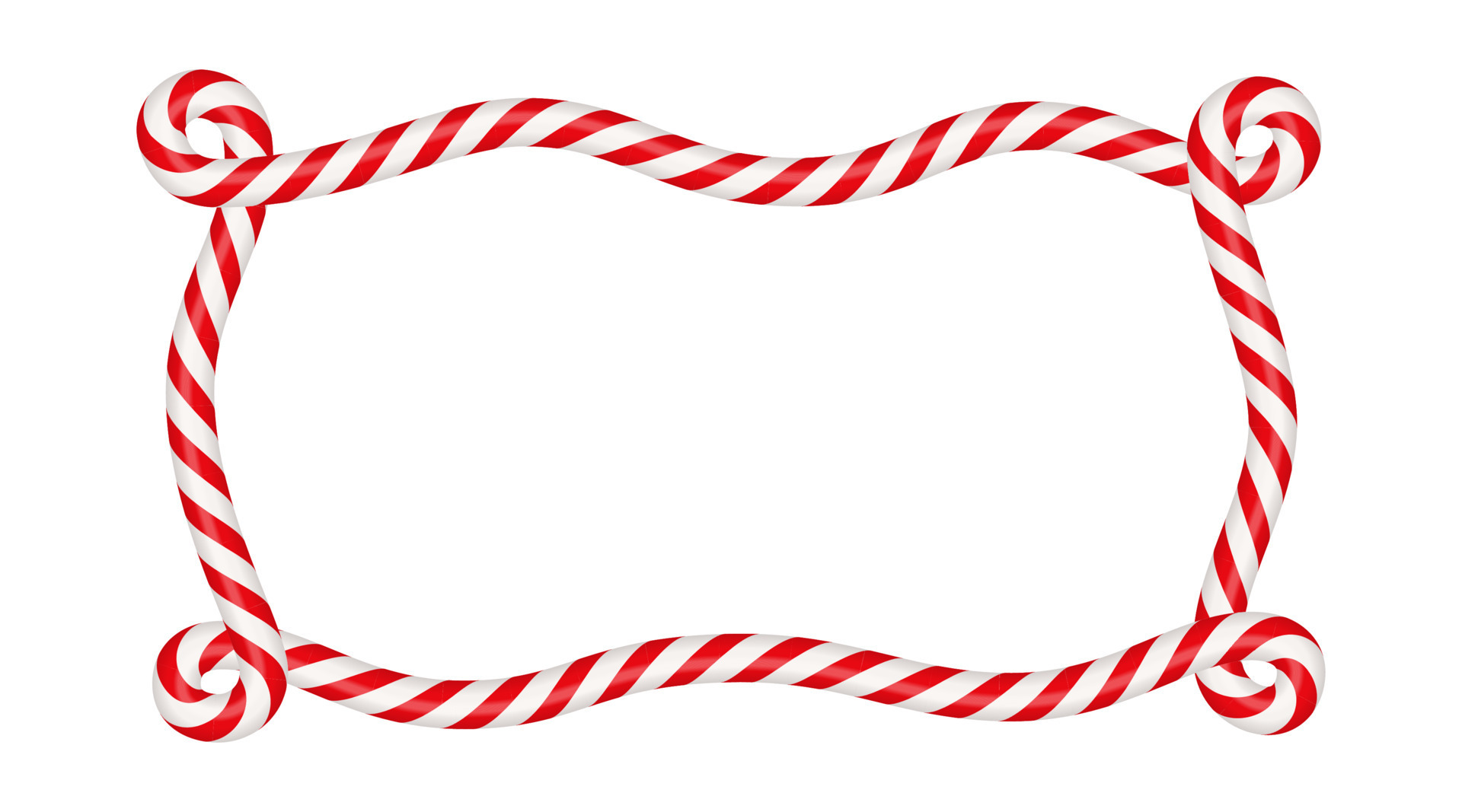 Christmas candy cane rectangle frame with red and white stripe. Xmas border with striped candy