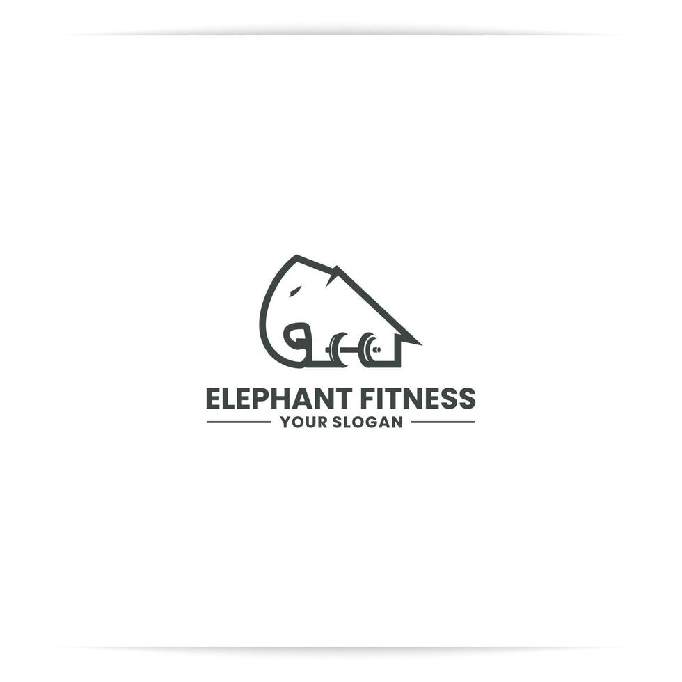 vector de fitness de elefante de diseño de logotipo