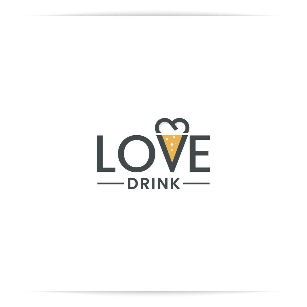 logo design love drink vector