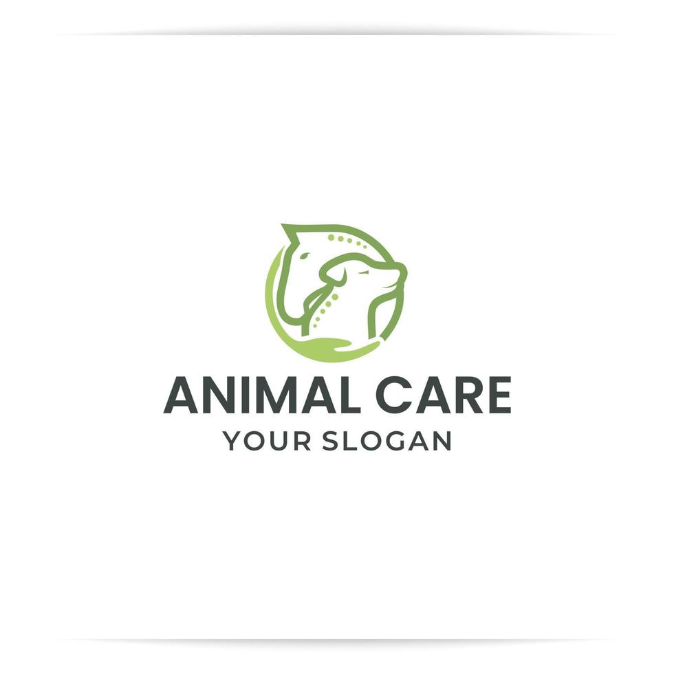 animal care horse and dog logo vector design, horse, chiropractic, hand, dog, icon, logo, line vector symbol