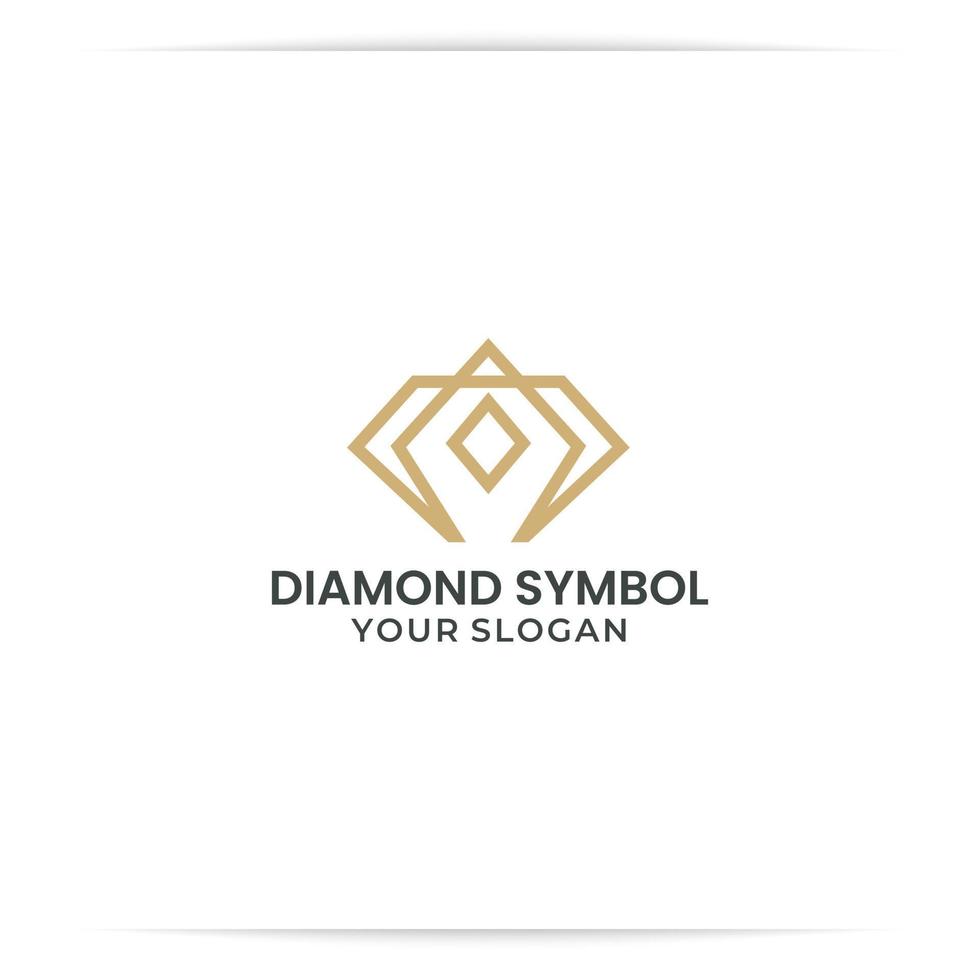vector de línea de diamante de diseño de logotipo