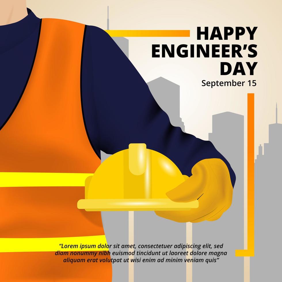 Engineers day background with an engineer uniform vector