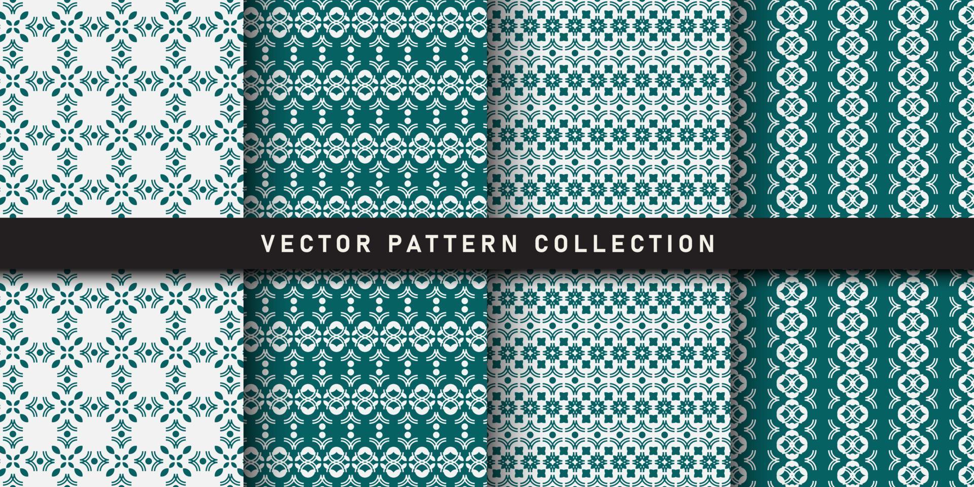 Set of seamless patterns exquisite floral patterns vector