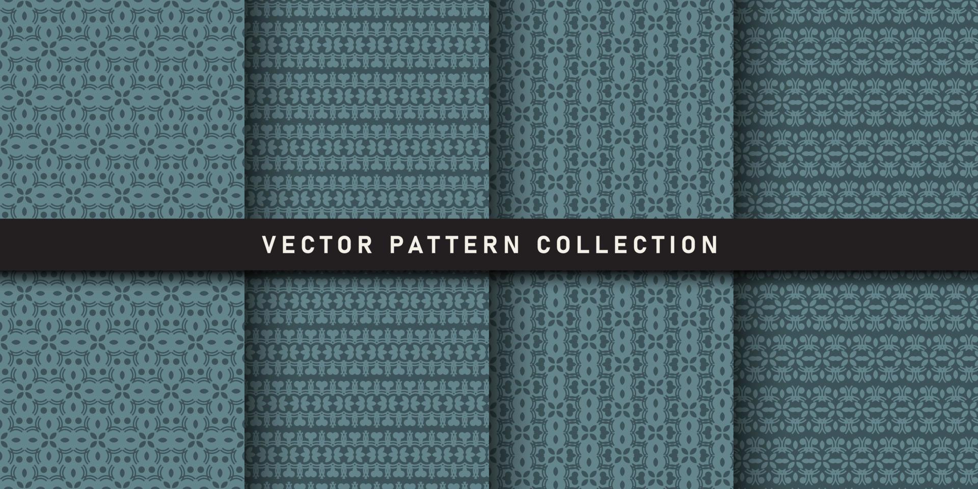 Set of seamless patterns exquisite floral patterns vector