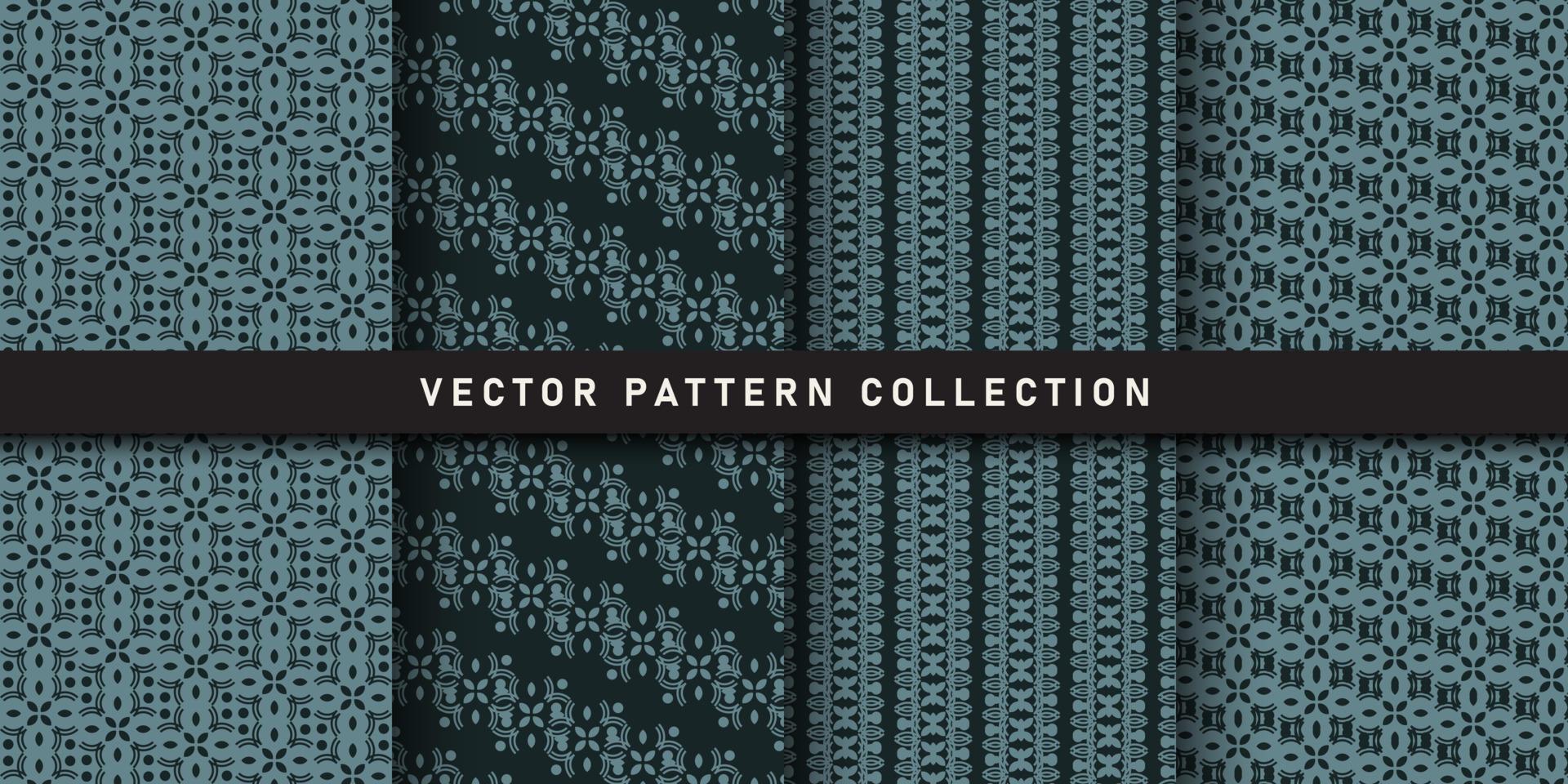 Set of seamless patterns exquisite floral patterns vector