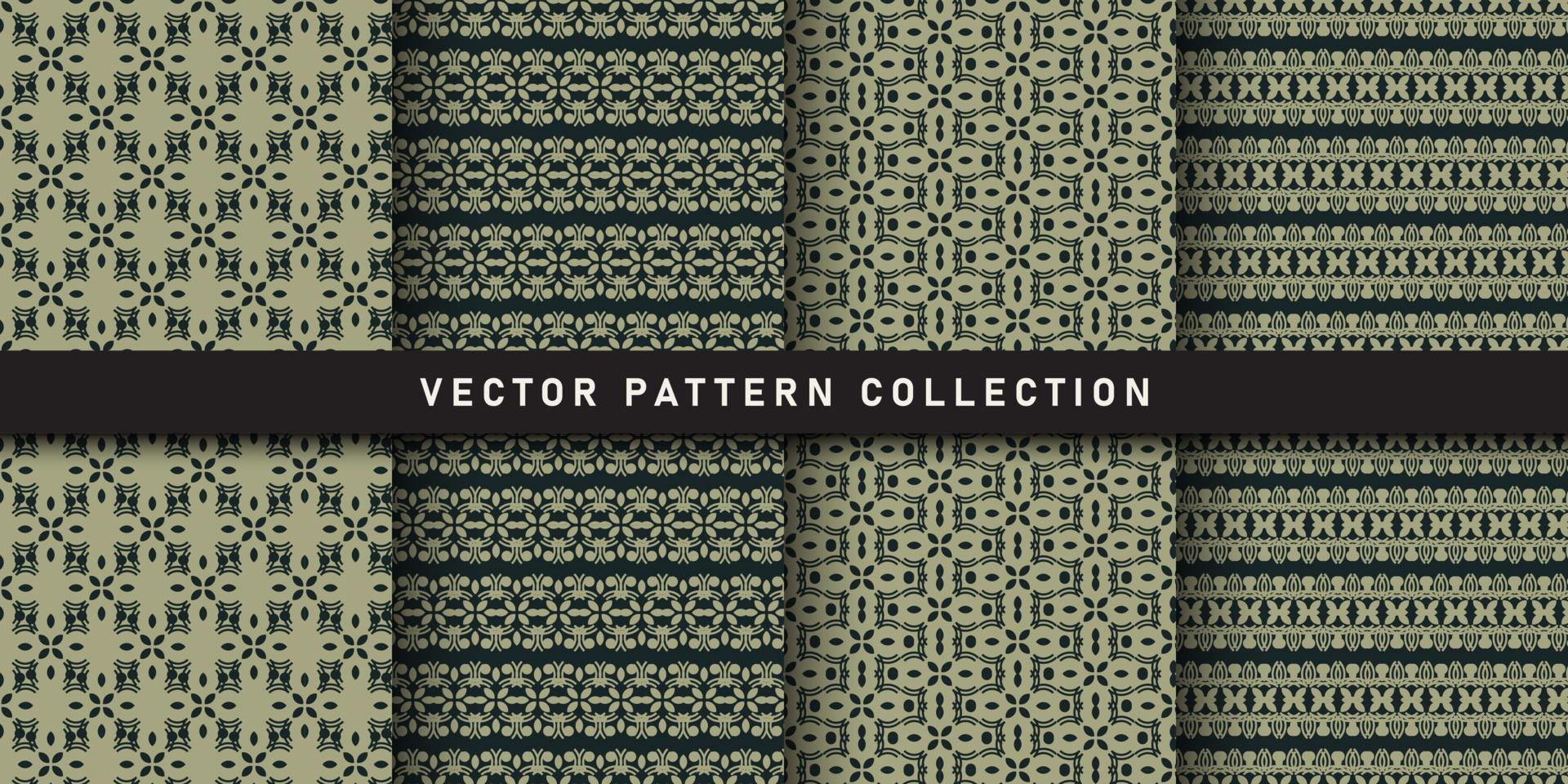 PriSet of seamless patterns exquisite floral patterns vector
