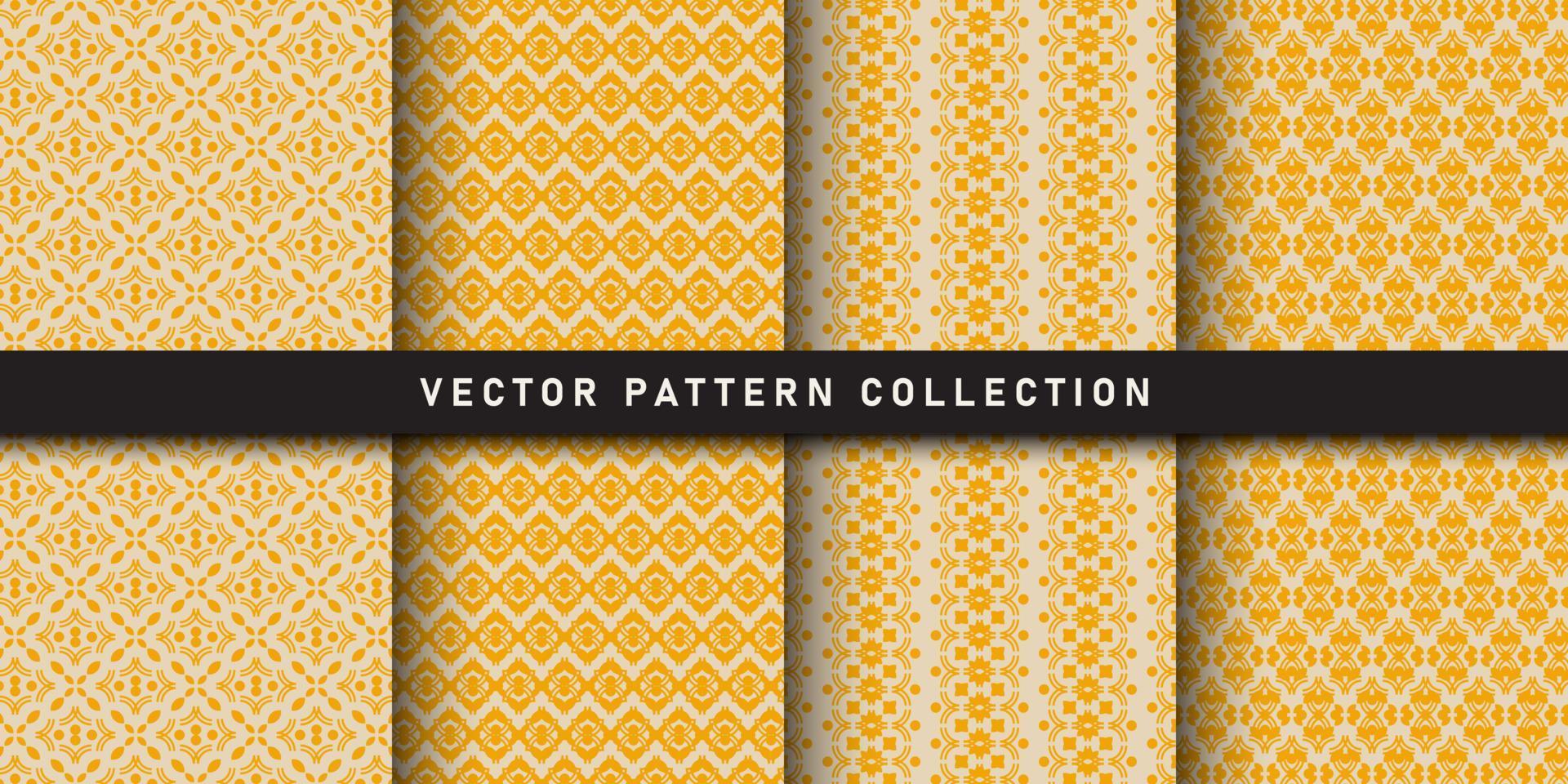 Set of seamless patterns exquisite floral patterns vector