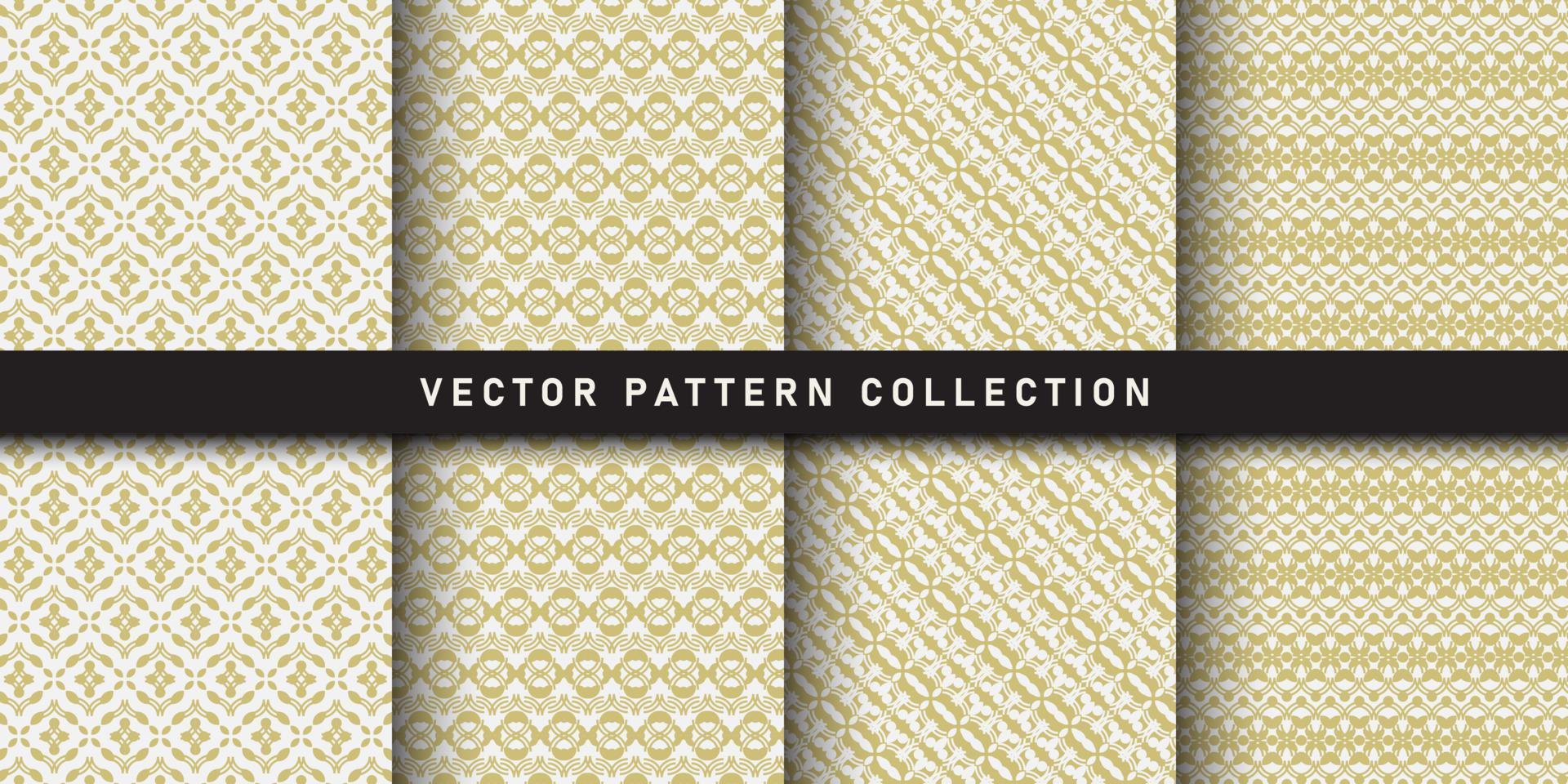 Set of seamless patterns exquisite floral patterns vector