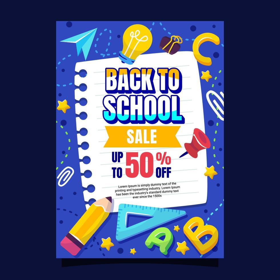 Back to School Sales Offers Poster vector