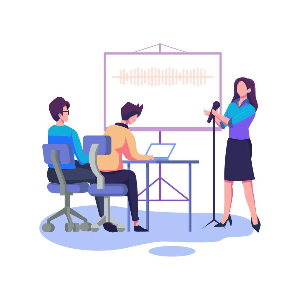 Voice and speech training flat style illustration design vector
