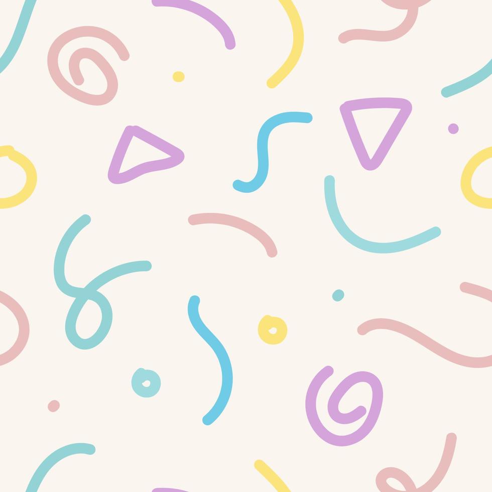 Seamless pattern background with colorful cute vector memphis