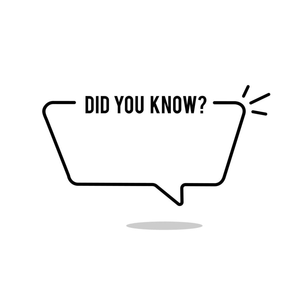 Did you know vector template post icon for soicial media background, fun fact blank template fyi vector