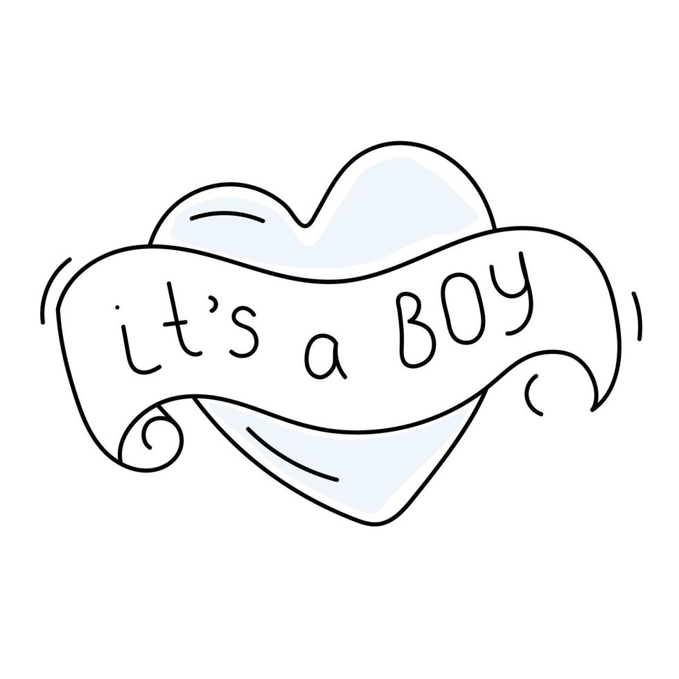 inscription boy in heart vector