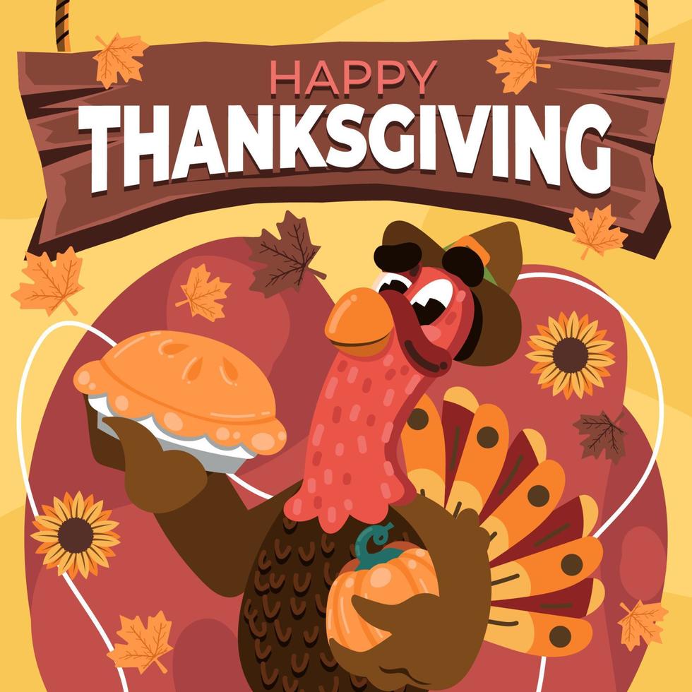 Turkey Celebrate in Thanks Giving Day vector