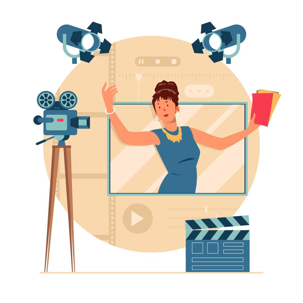 Actress Reading Script vector